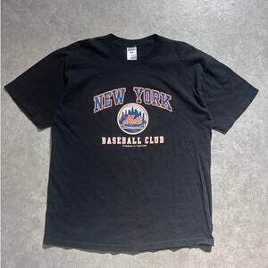 2000s Vintage New York Mets Black T Shirt Size L